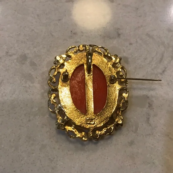 Sarah Cov unique vintage mother & child cameo brooch / pendant - Picture 10 of 10